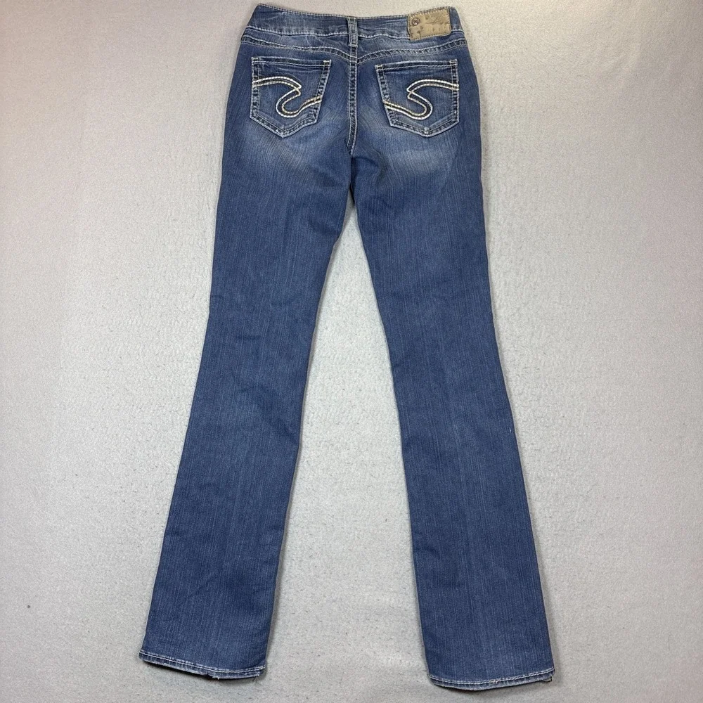 Silver Jeans Co Suki Slim Boot Jeans Women Sz 28 Med Wash Mid Rise Stretch Denim